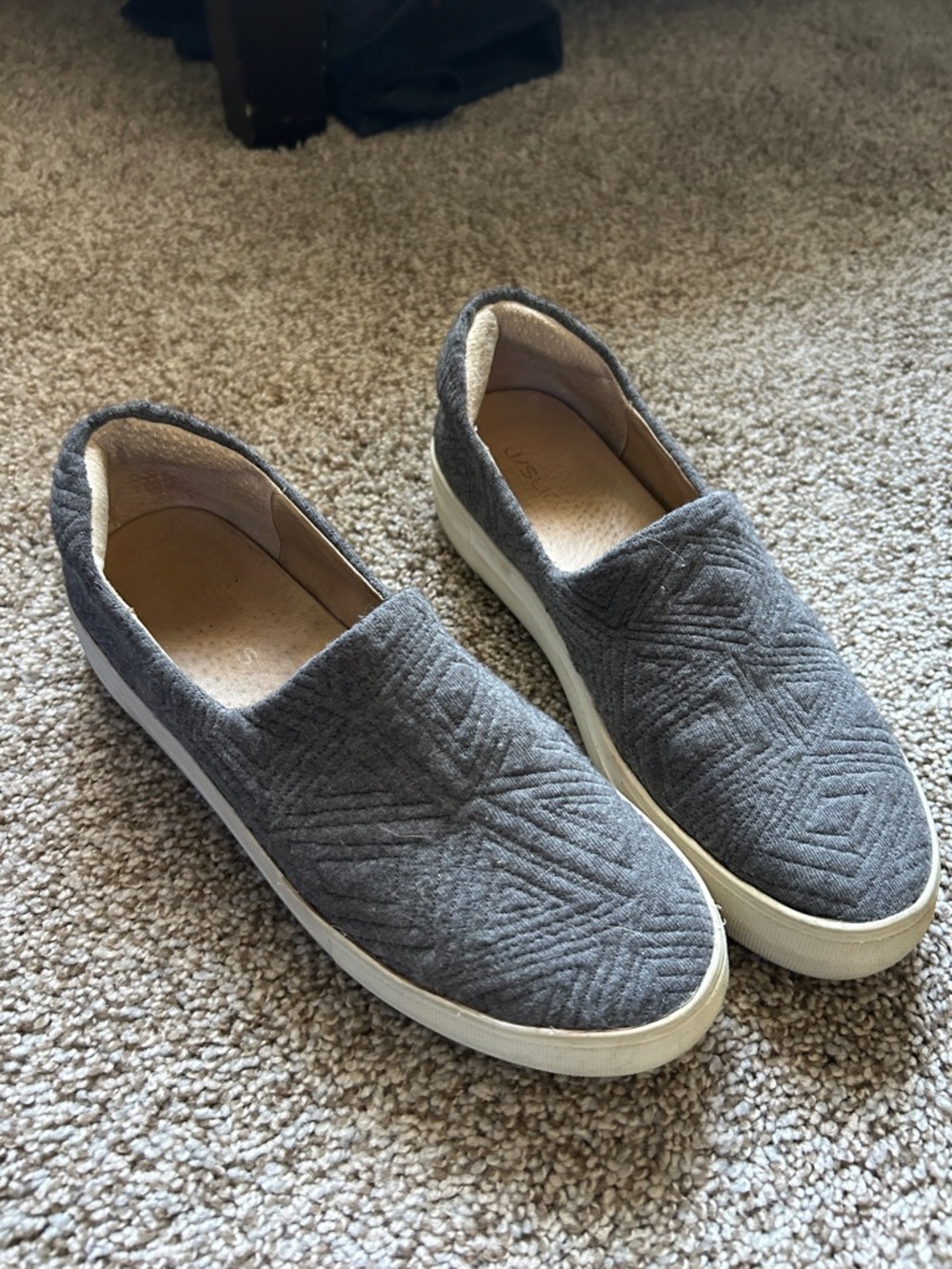 J/SLIDES Gray Quilted Slip-On Sneakers